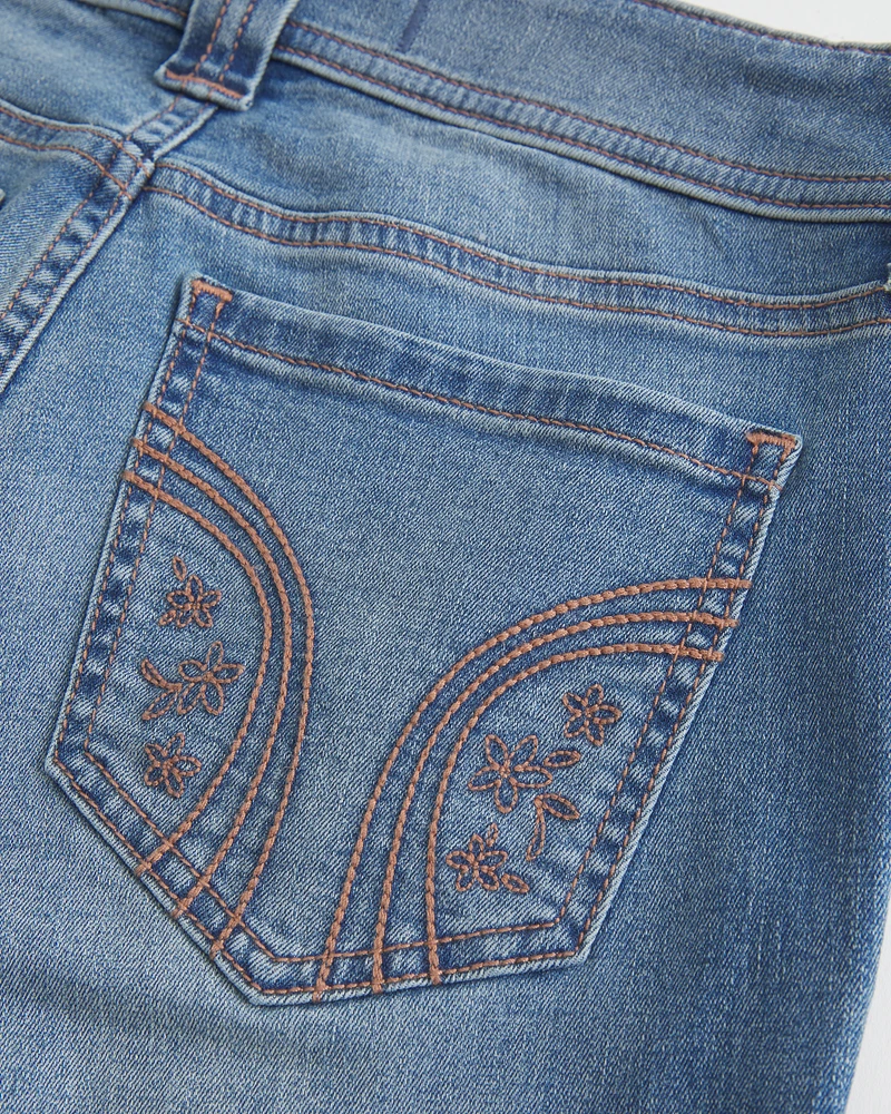 Medium Wash Embroidered Boot Jeans