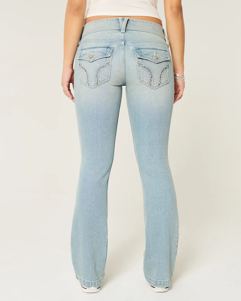 Ultra Low-Rise Studded Boot Jeans