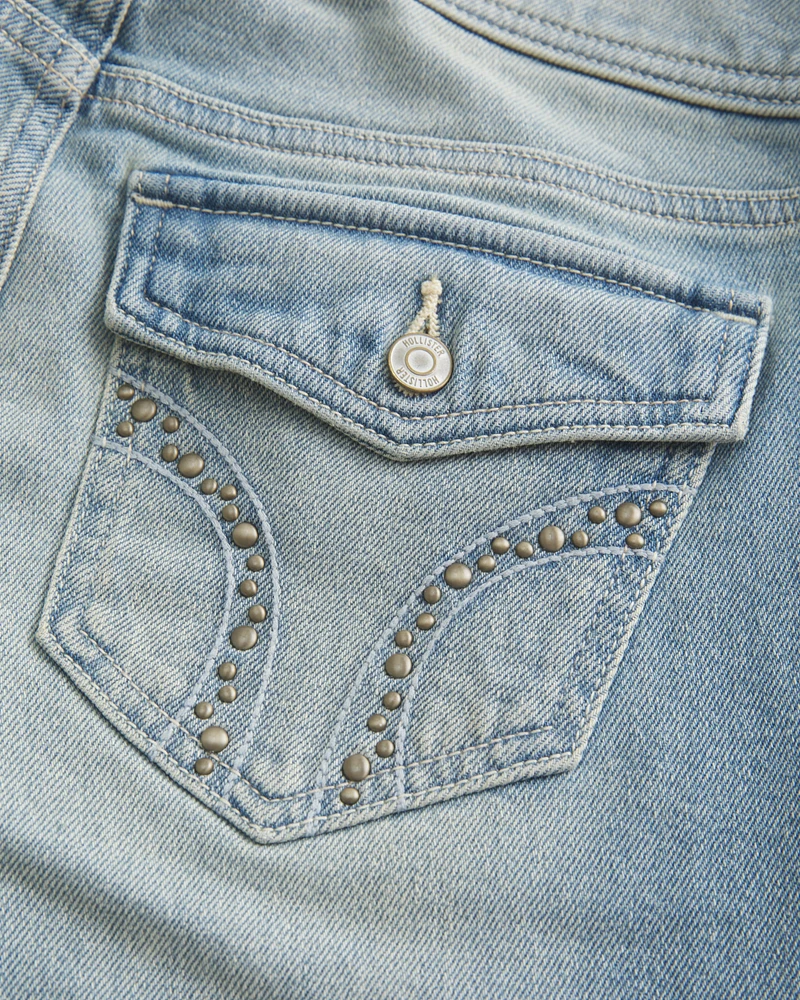 Ultra Low-Rise Studded Boot Jeans