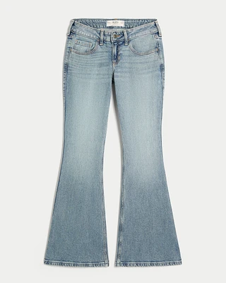 Low-Rise Medium Wash Flare Jeans
