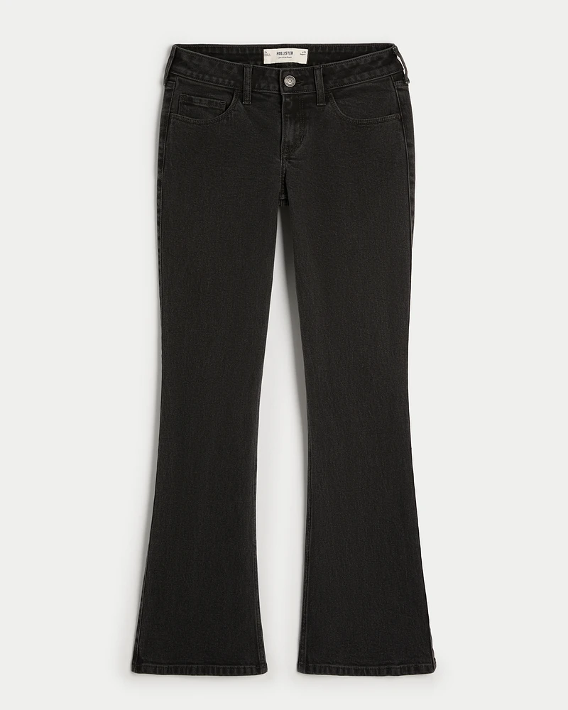 Low-Rise Washed Black Boot Jeans