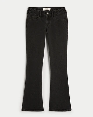 Low-Rise Washed Black Boot Jeans