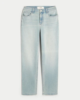 High-Rise Light Wash Straight Jeans