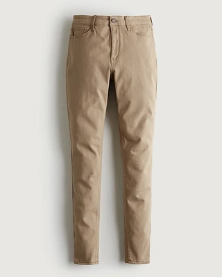 High-Rise Beige Super Skinny Pants