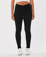 High-Rise Black Jean Leggings