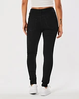 High-Rise Black Jean Leggings