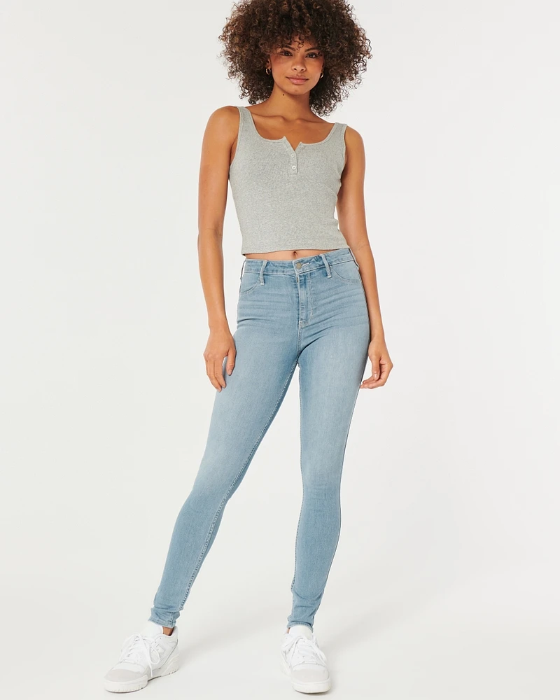 High-Rise Medium Wash Jean Leggings