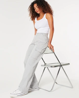 Ultra High-Rise Twill Cargo Dad Pants