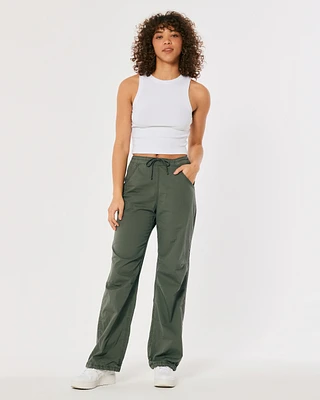Adjustable Rise Baggy Parachute Pants