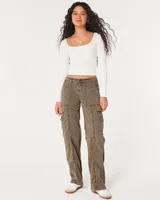Low-Rise Baggy Cargo Pants
