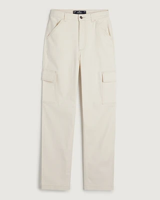 Ultra High-Rise Twill Cargo Dad Pants
