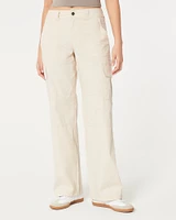 High-Rise Poplin Baggy Cargo Pants