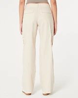 High-Rise Poplin Baggy Cargo Pants