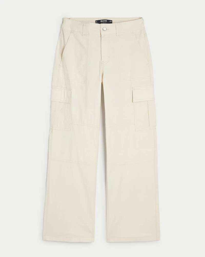 High-Rise Poplin Baggy Cargo Pants