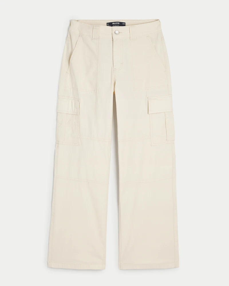 High-Rise Poplin Baggy Cargo Pants