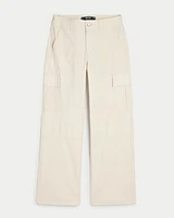 High-Rise Poplin Baggy Cargo Pants