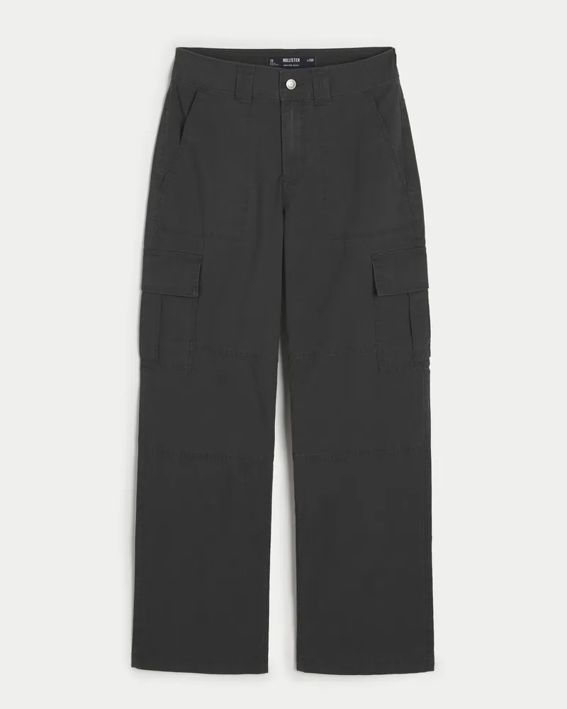 High-Rise Poplin Baggy Cargo Pants