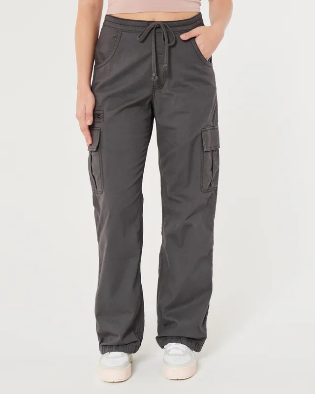 Hollister Adjustable Rise Cargo Parachute Pants