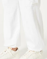 Adjustable Rise Linen-Blend Parachute Cargo Pants