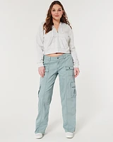 Low-Rise 4-Pocket Cargo Baggy Pants