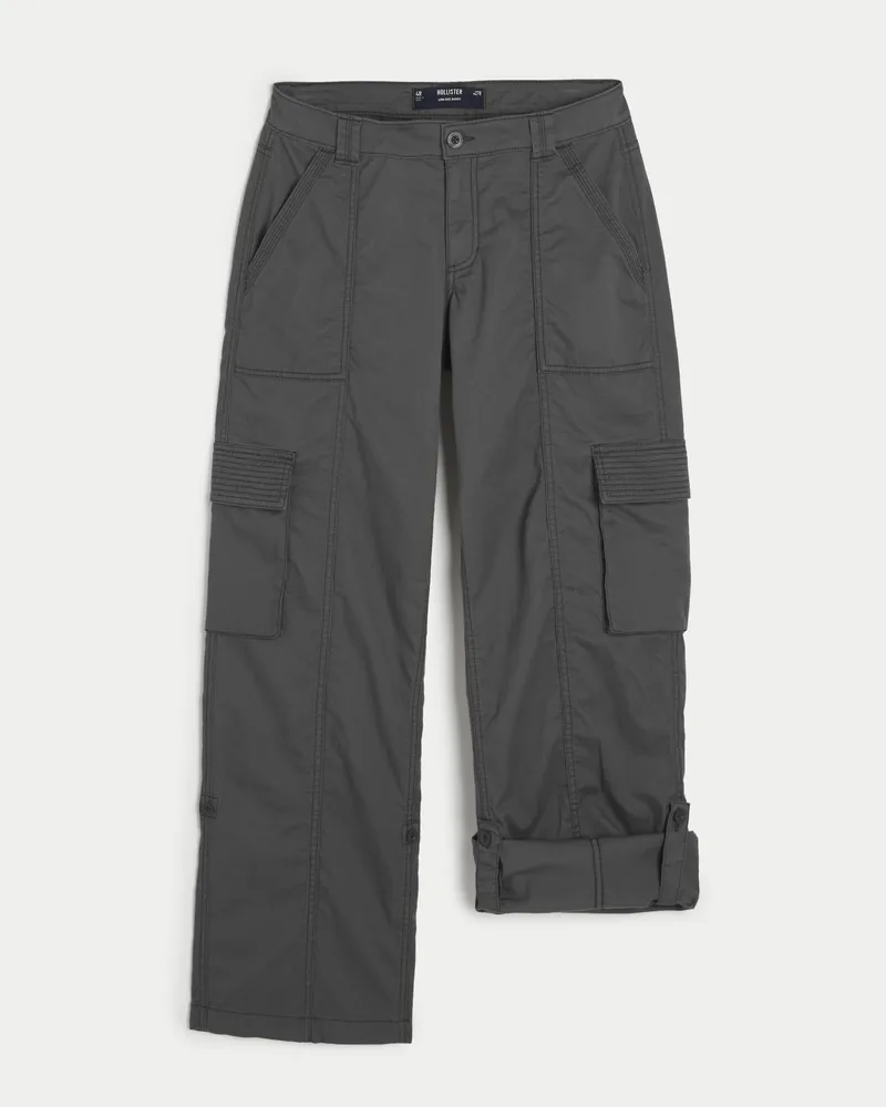 Low-Rise Adjustable Hem Baggy Cargo Pants