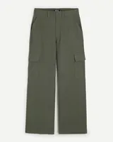 Ultra High-Rise Linen Blend Baggy Cargo Pants