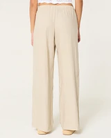 Hollister Ella Adjustable Rise Pull-On Linen Blend Wide-Leg Pants