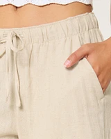 Hollister Ella Adjustable Rise Pull-On Linen Blend Wide-Leg Pants