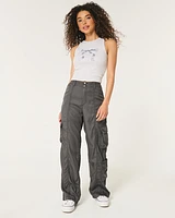 High-Rise Tencel Baggy Cargo Pants