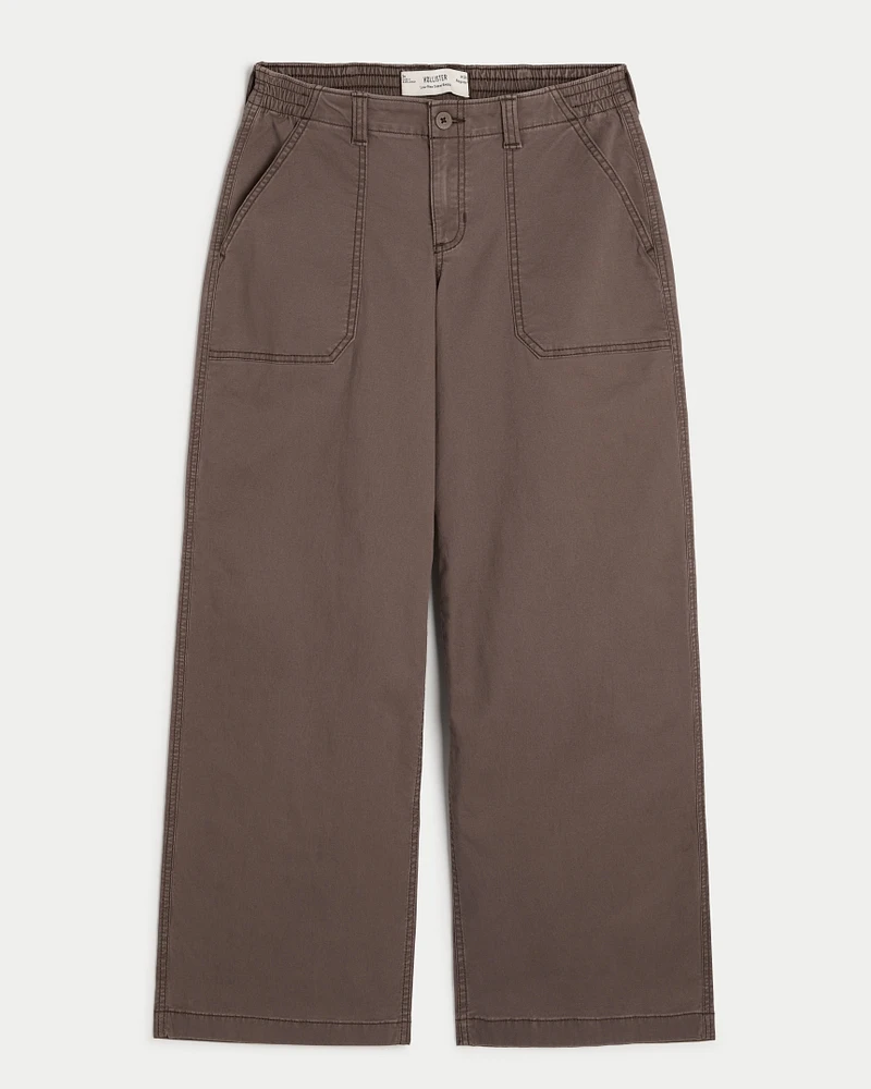 Low-Rise Twill Super Baggy Pants