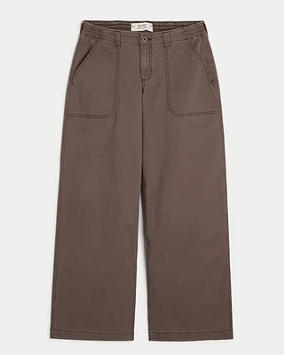 Low-Rise Twill Super Baggy Pants