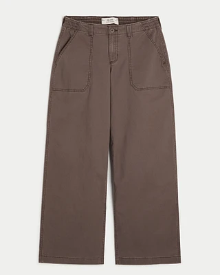 Low-Rise Twill Super Baggy Pants