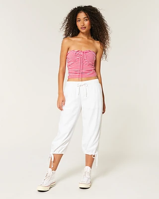 Tie-Hem Capri Pants