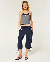 Tie-Hem Capri Pants