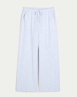 Linen-Blend Pull-On Baggy Pants