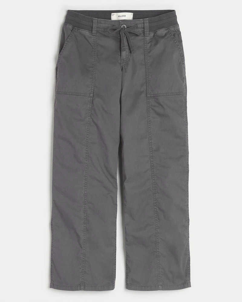 Ultra Low-Rise Poplin Baggy Pants