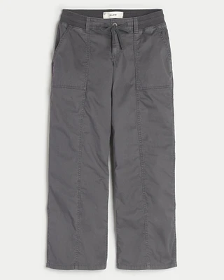 Ultra Low-Rise Poplin Baggy Pants