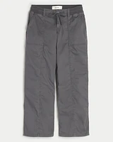 Ultra Low-Rise Poplin Baggy Pants