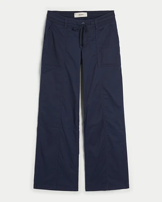 Ultra Low-Rise Poplin Baggy Pants