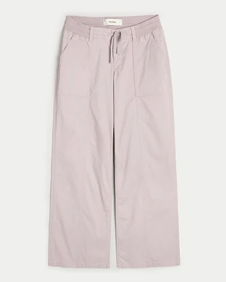 Ultra Low-Rise Poplin Baggy Pants