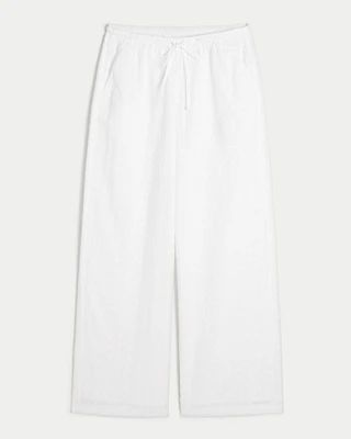 Adjustable-Rise Eyelet Baggy Pull-On Pants