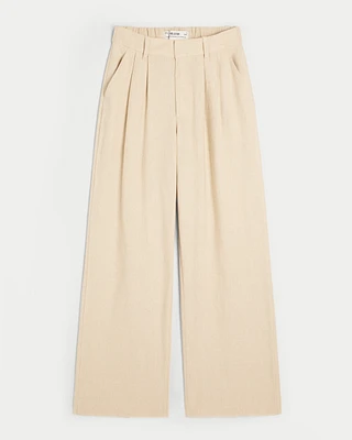 Hollister Livvy Ultra High-Rise Linen-Blend Wide-Leg Pants