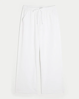 Seersucker Baggy Pull-On Pants