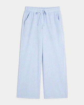 Seersucker Baggy Pull-On Pants