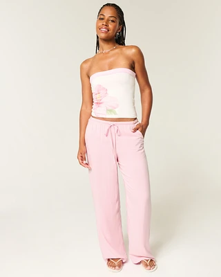 Low-Rise Baggy Pull-On Pants