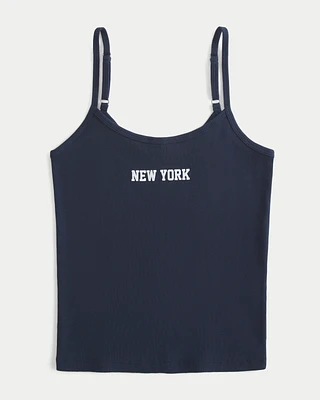 Ribbed New York Graphic Tank