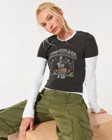 Butterfly Graphic Crop Baby Tee