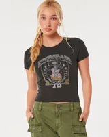 Butterfly Graphic Crop Baby Tee