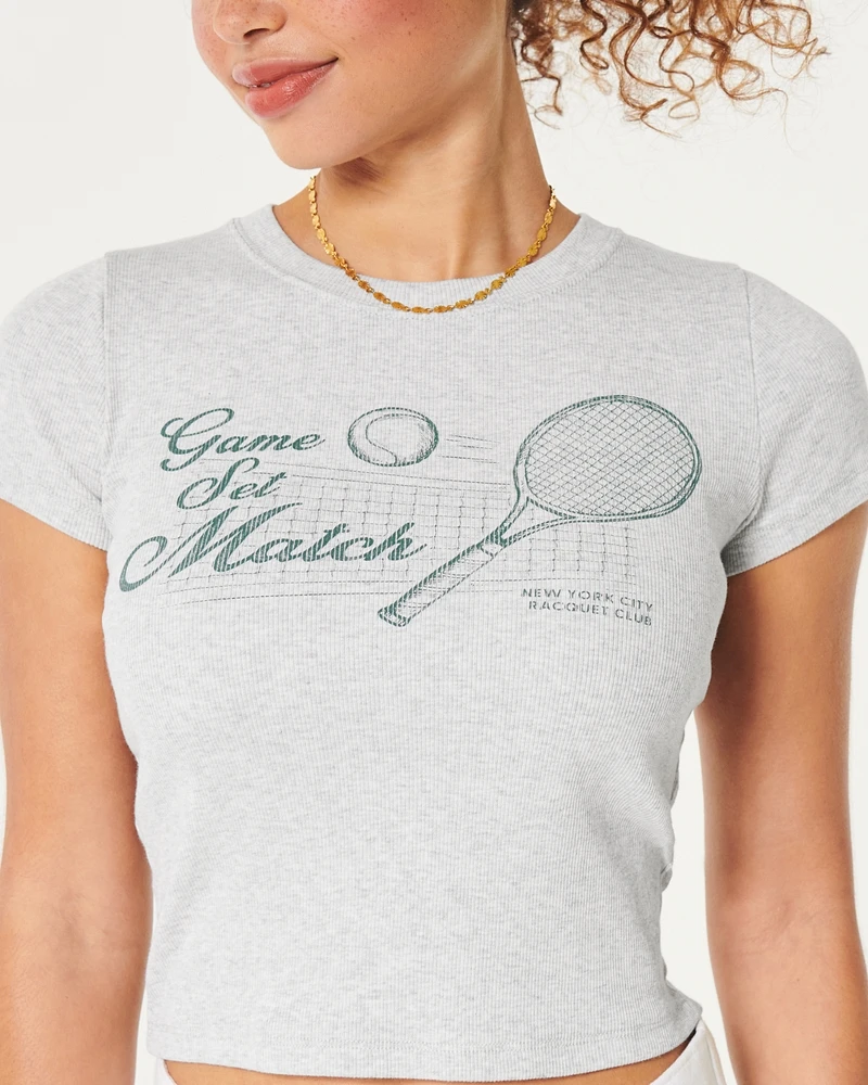 Game Set Match Tennis Graphic Ribbed Baby Tee