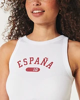 Ribbed España Graphic High-Neck Tank